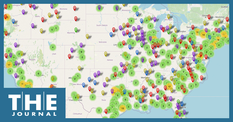 The K12SIX Incident Map Shows all the public school districts victimized by cyberattacks since 2016