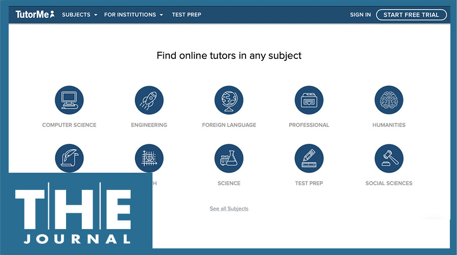 Image shows a screenshot of TutorMe.com website