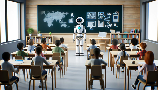 AI teacher in classroom